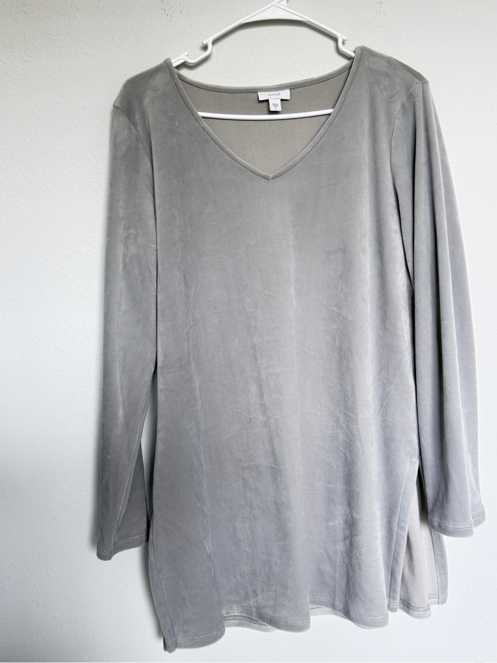 Pure Jill V-Neck Tunic in Light Gray